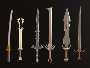 Collection of swords for games Model 3D