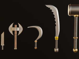 Collection of swords for games Model 3D
