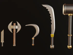Collection of swords for games 3D Model