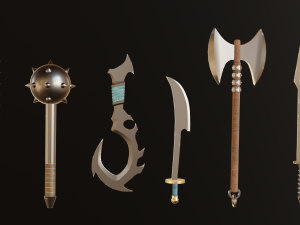 Collection of swords for games Model 3D