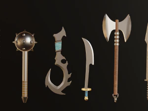 Collection of swords for games 3D Model
