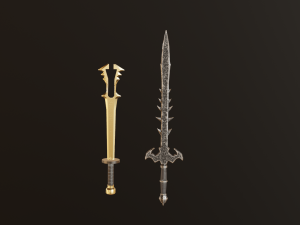 Collection of swords for games Model 3D