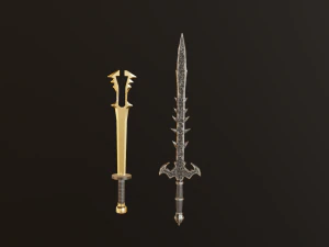 Collection of swords for games 3D Model