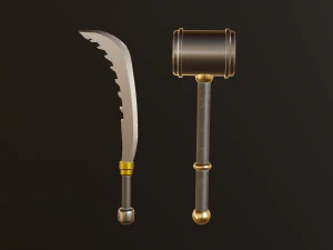 Collection of swords for games 3D Model