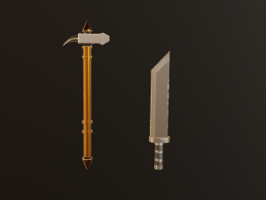 Collection of swords for games Model 3D