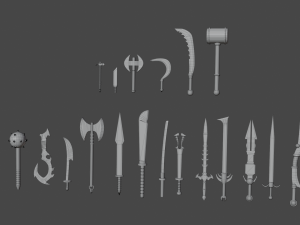 Collection of swords for games Model 3D