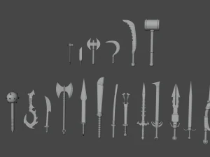 Collection of swords for games 3D Model