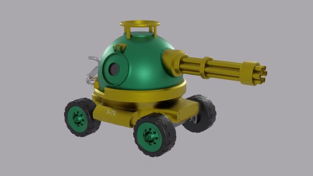 Tank on wheels Modèle 3D .c4d .max .obj .3ds .fbx .stl .blend 