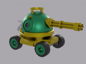 Tank on wheels 3D Model