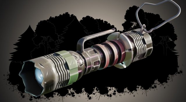Luminaire and Stylized flashlight 3D Model .c4d .max .obj .3ds .fbx .stl .blend 