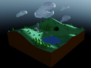 Beach and Stalagmite Set - Lava 3D Model