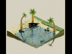 Beach and Stalagmite Set - Lava Modello 3D