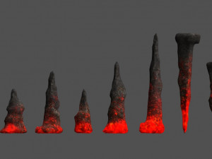 Beach and Stalagmite Set - Lava Modello 3D
