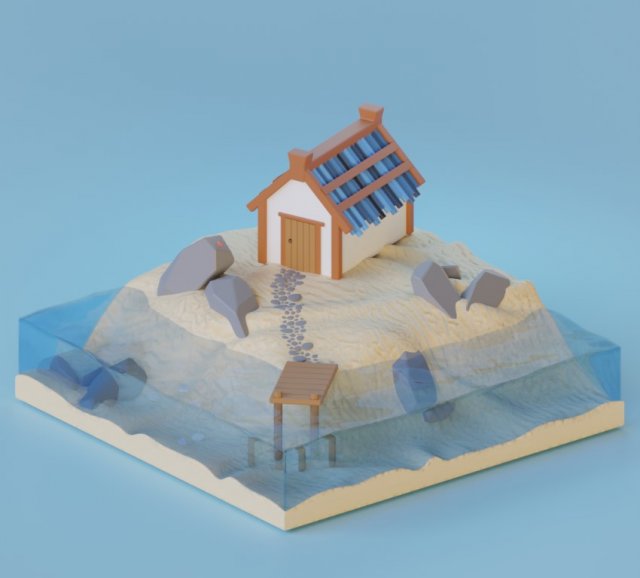 House Model 3D .c4d .max .obj .3ds .fbx .stl .blend 