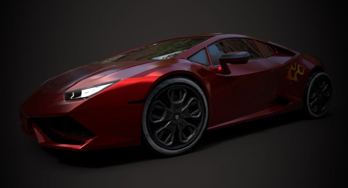 Sport car lamborgini huracan and motorcycle 3D Модель in Гоночные 3DExport