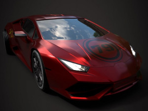 Sport car lamborgini huracan and motorcycle Modelo 3D