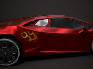 Sport car lamborgini huracan and motorcycle Modelo 3D