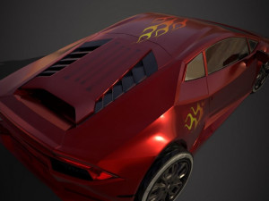 Sport car lamborgini huracan and motorcycle Modelo 3D