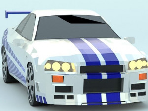 Nissan Skyline low poly game ready Low-poly Modelo 3D