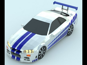 Nissan Skyline low poly game ready Low-poly 3D Model