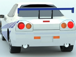 Nissan Skyline low poly game ready Low-poly 3D Model