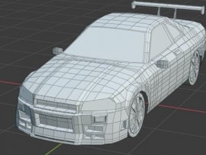 Nissan Skyline low poly game ready Low-poly 3D Model