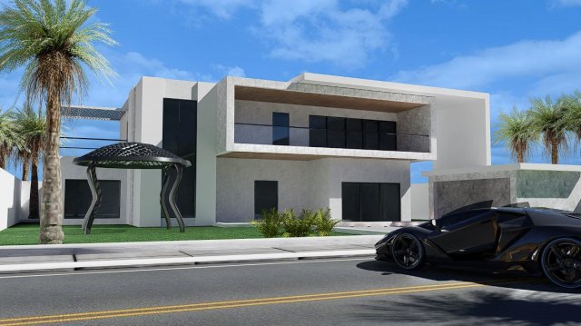 Modren Luxury House low-poly Modèle 3D .c4d .max .obj .3ds .fbx .stl .blend 