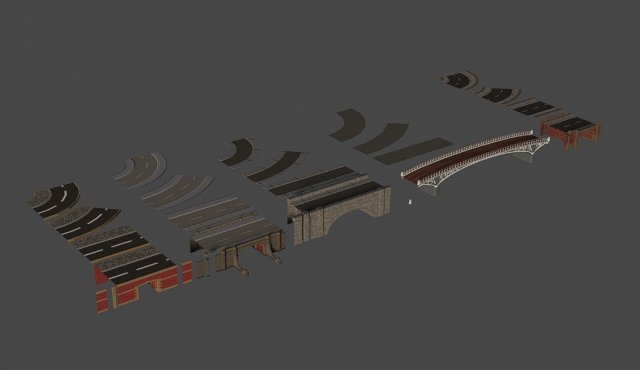 Low Poly Bridges PBR - Unreal low-poly 3Dモデル .c4d .max .obj .3ds .fbx .stl .blend 
