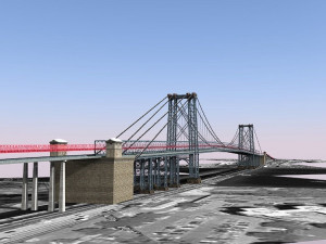 The Williamsburg Bridge low-poly 3D Модель