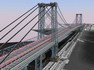 The Williamsburg Bridge low-poly Modelo 3D