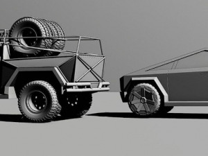 Cyber truck low-poly Model 3D