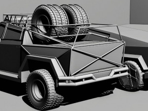 Cyber truck low-poly Model 3D