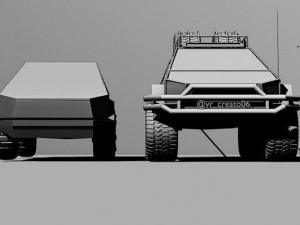 Cyber truck low-poly Model 3D