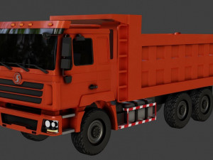 Track orange dump truck low-poly 3D Model