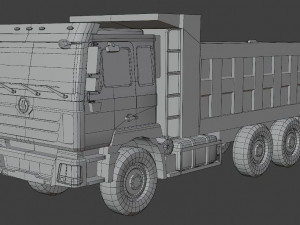 Track orange dump truck low-poly Modelo 3D