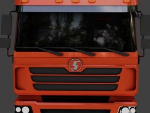 Track orange dump truck low-poly Modelo 3D