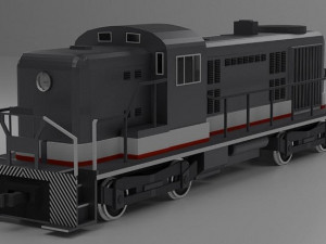RSD-5 diesel locomotive and a set of rails low-poly 3D Модель