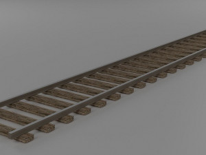 RSD-5 diesel locomotive and a set of rails low-poly 3D Модель