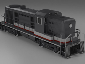RSD-5 diesel locomotive and a set of rails low-poly 3D Модель