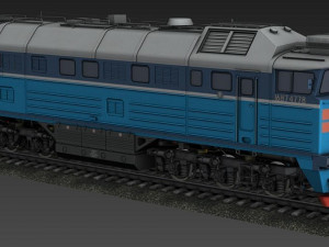 2TE116 M train engine low-poly 3D मॉडल