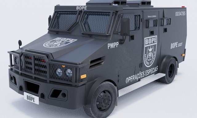 Blindado BOPE low-poly Model 3D .c4d .max .obj .3ds .fbx .stl .blend