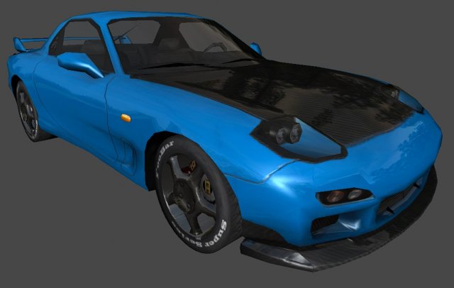 Mazda RX7 low-poly Modello 3D .c4d .max .obj .3ds .fbx .stl .blend 