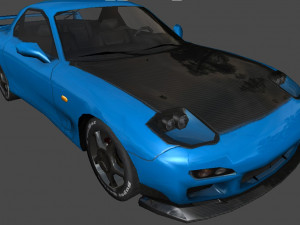 Mazda RX7 low-poly Modello 3D
