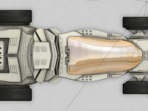 Futuristic Car Game-Ready low-poly Modello 3D