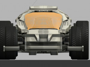 Futuristic Car Game-Ready low-poly Modello 3D