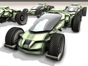Futuristic Car Game-Ready low-poly Modello 3D