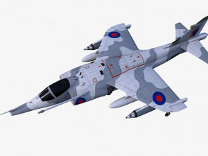 Harrier GR3 low-poly 3D Model
