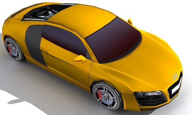 Audi R8 Low Poly low-poly 3D Model .c4d .max .obj .3ds .fbx .stl .blend 