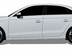 2017 Audi A3 Sedan low-poly Modelo 3D