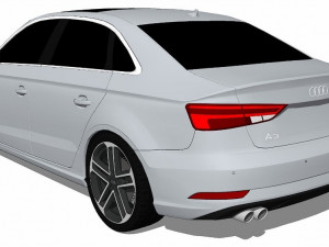 2017 Audi A3 Sedan low-poly Modelo 3D